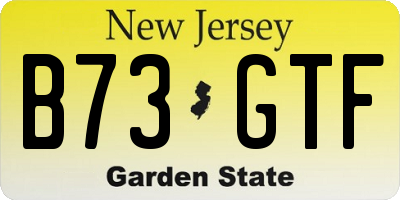 NJ license plate B73GTF