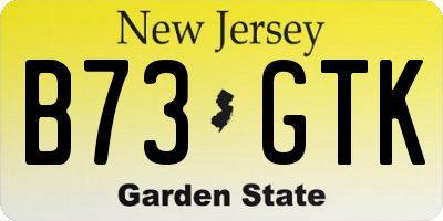 NJ license plate B73GTK