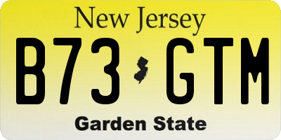 NJ license plate B73GTM