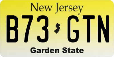 NJ license plate B73GTN