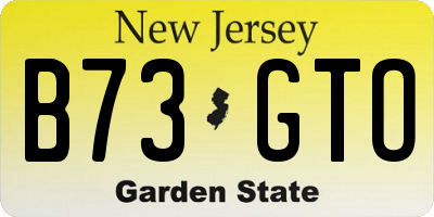 NJ license plate B73GTO