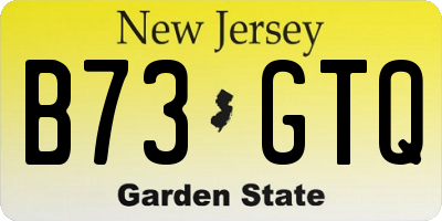 NJ license plate B73GTQ