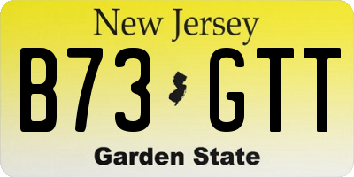 NJ license plate B73GTT