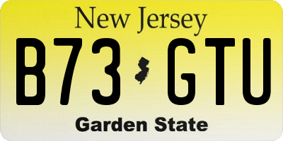 NJ license plate B73GTU