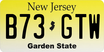 NJ license plate B73GTW
