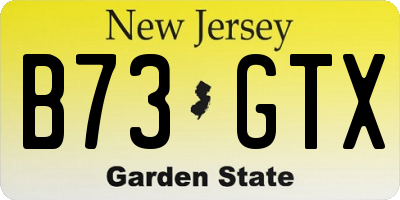 NJ license plate B73GTX