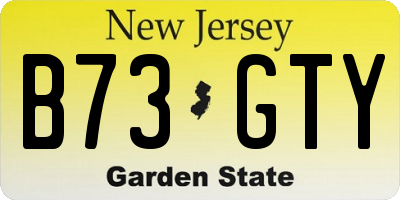 NJ license plate B73GTY