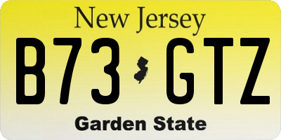 NJ license plate B73GTZ