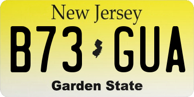 NJ license plate B73GUA