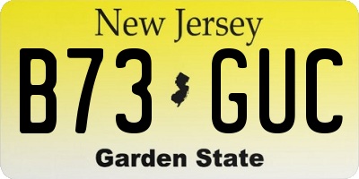 NJ license plate B73GUC