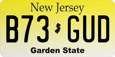 NJ license plate B73GUD