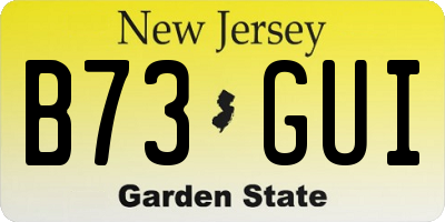 NJ license plate B73GUI