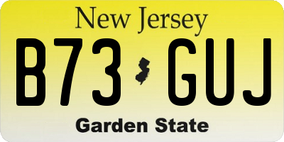 NJ license plate B73GUJ