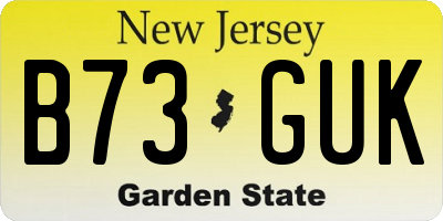 NJ license plate B73GUK