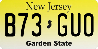 NJ license plate B73GUO