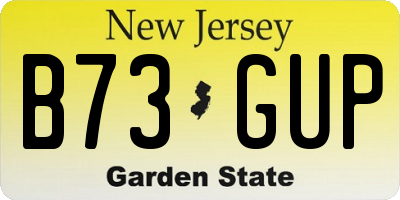 NJ license plate B73GUP