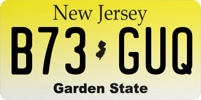 NJ license plate B73GUQ