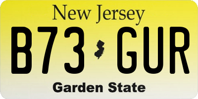 NJ license plate B73GUR