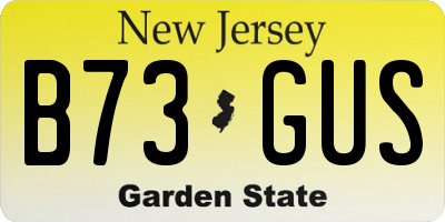 NJ license plate B73GUS