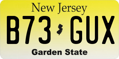 NJ license plate B73GUX