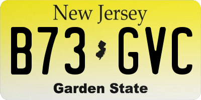 NJ license plate B73GVC