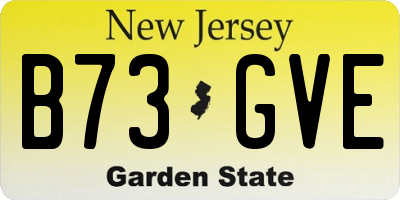 NJ license plate B73GVE
