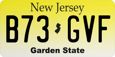 NJ license plate B73GVF
