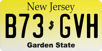 NJ license plate B73GVH