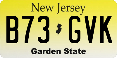 NJ license plate B73GVK