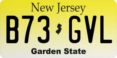 NJ license plate B73GVL