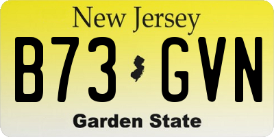 NJ license plate B73GVN