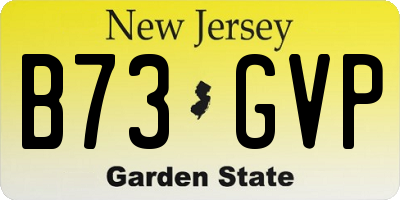 NJ license plate B73GVP