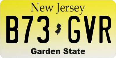 NJ license plate B73GVR