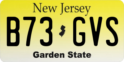 NJ license plate B73GVS