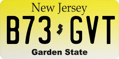 NJ license plate B73GVT