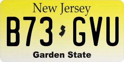 NJ license plate B73GVU