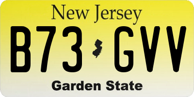 NJ license plate B73GVV