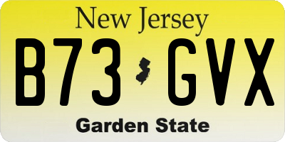 NJ license plate B73GVX
