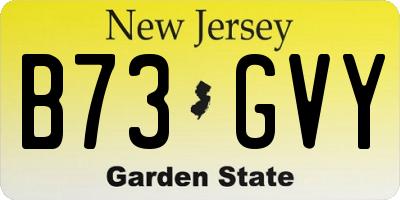 NJ license plate B73GVY