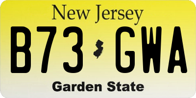 NJ license plate B73GWA