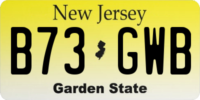NJ license plate B73GWB