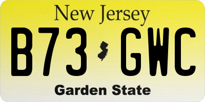 NJ license plate B73GWC