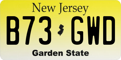 NJ license plate B73GWD