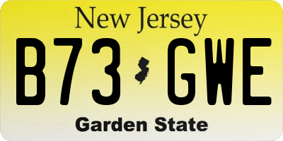 NJ license plate B73GWE