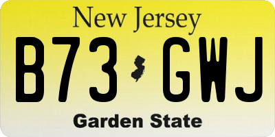 NJ license plate B73GWJ