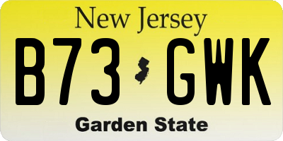 NJ license plate B73GWK