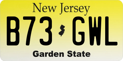 NJ license plate B73GWL