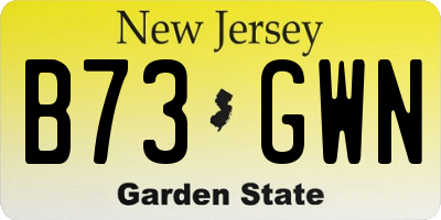 NJ license plate B73GWN