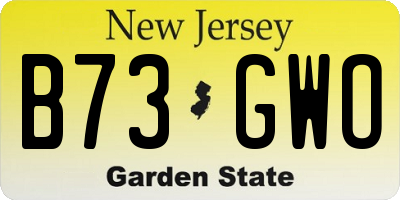 NJ license plate B73GWO
