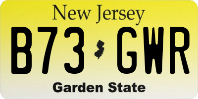 NJ license plate B73GWR